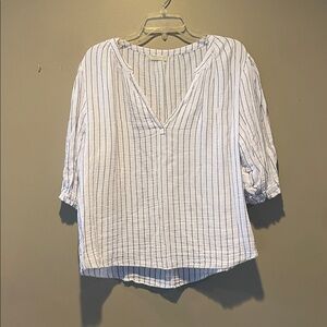 Just Living Black and White Striped Top